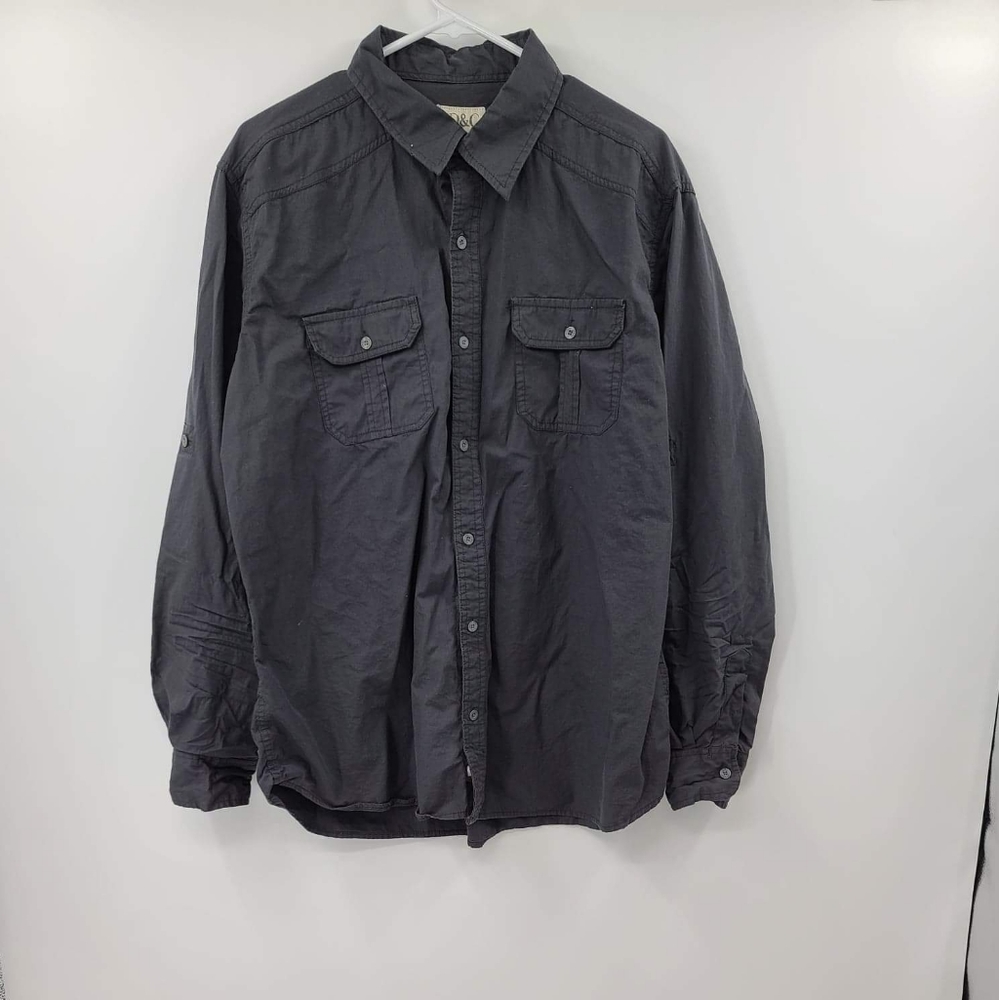 Paper denim and cloth black longsleeve button down